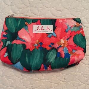 Lulu dk for Clinique Colorful Floral Cosmetic Bag Covered Zipper Tab New
